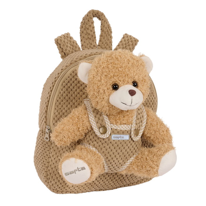 Safta Mochila Preescolar con Osito Extraíble Marrón