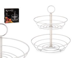 Kinvara Frutero Doble Cocina Metal Cromado Plata 26 x 26 x 8 cm (Set de 6)