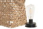 DKD Home Decor Set de 3 Lámparas Solares de Fibra Marrón con Asa de Cuerda 20x20x36 cm
