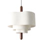 DKD Home Decor Lámpara de Techo Poliéster y Madera Crudo y Nogal 46x40x55