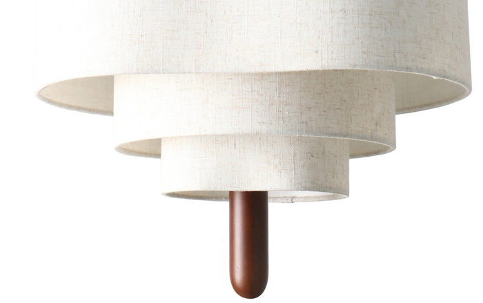 DKD Home Decor Lámpara de Techo Poliéster y Madera Crudo y Nogal 46x40x55