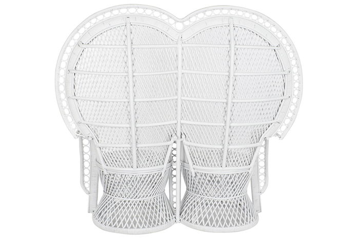 DKD Home Decor Sillón Balines Blanco Ratán 68 x 145.5 x 157 cm