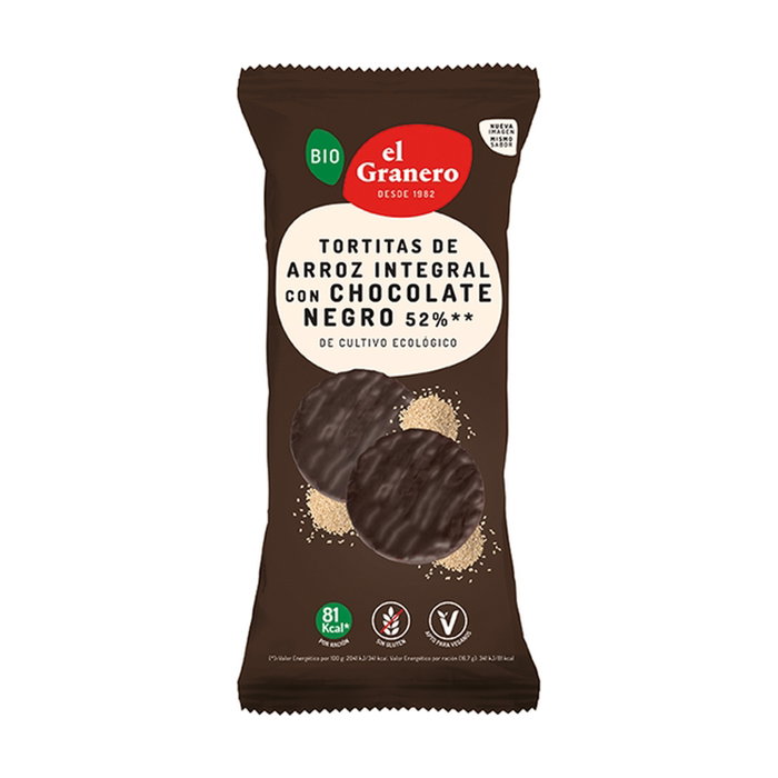 EL GRANERO Tortitas de arroz con chocolate negro BIO 100g