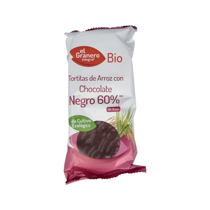 EL GRANERO Tortitas De Arroz Con Chocolate Negro Bio 100Gr - Snack o Desayuno Vegano EL GRANERO Tortitas De Arroz Con Chocolate Negro Bio 100Gr - Snack o Desayuno Vegano