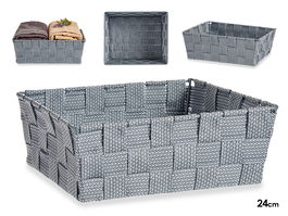 Kipit Cesta de Tela Rectangular sin Asas Gris 24x20x8 cm (Set de 24)