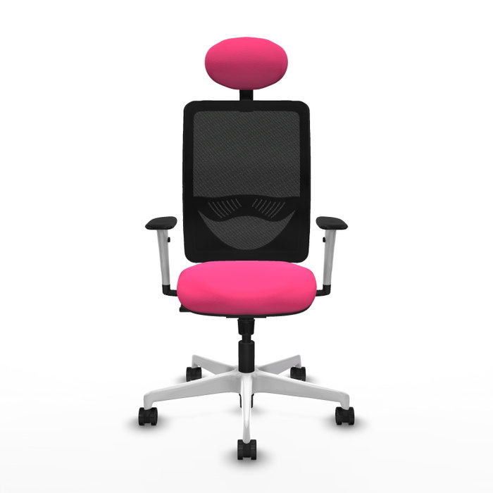 PIQUERAS Y CRESPO Silla de oficina Zulema con mecanismo Sincro, Rosa y Negro