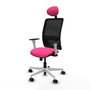 PIQUERAS Y CRESPO Silla de oficina Zulema con mecanismo Sincro, Rosa y Negro