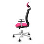 PIQUERAS Y CRESPO Silla de oficina Zulema con mecanismo Sincro, Rosa y Negro