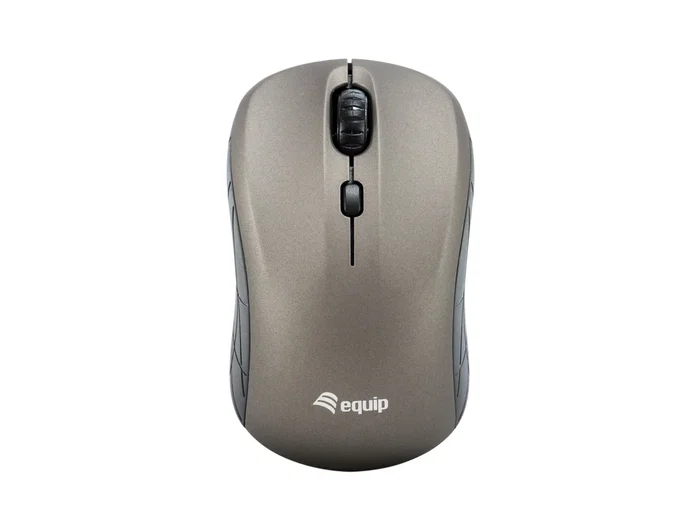 Equip 245109 - Ratón Óptico Inalámbrico RF para Viajes, Ambidiestro, 1600 DPI, Color Gris, con Receptor Nano USB, para Windows y Mac