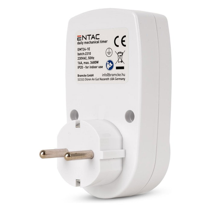 ENTAC Temporizador Mecánico Mini EMT24-1E 24 Horas