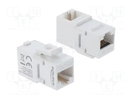 DeLOCK 90713 Módulo Keystone RJ45 hembra a hembra Cat.6A 90° blanco