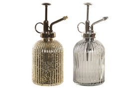 DKD Home Decor Set de 2 Dosificadores de Cristal Dorado y Gris
