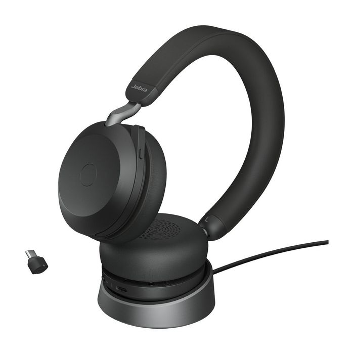 Jabra Evolve2 75 Link380c UC Stereo Auriculares Inalámbricos y Alámbricos, Llamadas/Música, Negro