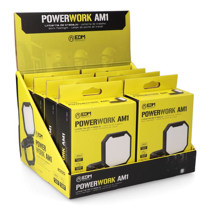 Edm Foco LED de Trabajo Power Work AM1 20W 2000lm Recargable 3 Modos IP44 Tipo C