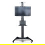 Digitus DA-90370 Soporte de suelo con ruedas para TV pantalla plana, carga 50 kg, pantallas 37 a 70 pulgadas (94 a 178 cm), inclinación -10 a +10°, 2 estantes, negro