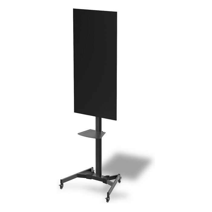 Digitus DA-90370 Soporte de suelo con ruedas para TV pantalla plana, carga 50 kg, pantallas 37 a 70 pulgadas (94 a 178 cm), inclinación -10 a +10°, 2 estantes, negro