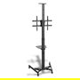 Digitus DA-90370 Soporte de suelo con ruedas para TV pantalla plana, carga 50 kg, pantallas 37 a 70 pulgadas (94 a 178 cm), inclinación -10 a +10°, 2 estantes, negro