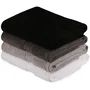 Juego de 4 Toallas de Baño - 70x140 cm - Blanco, Gris, Gris Oscuro, Negro