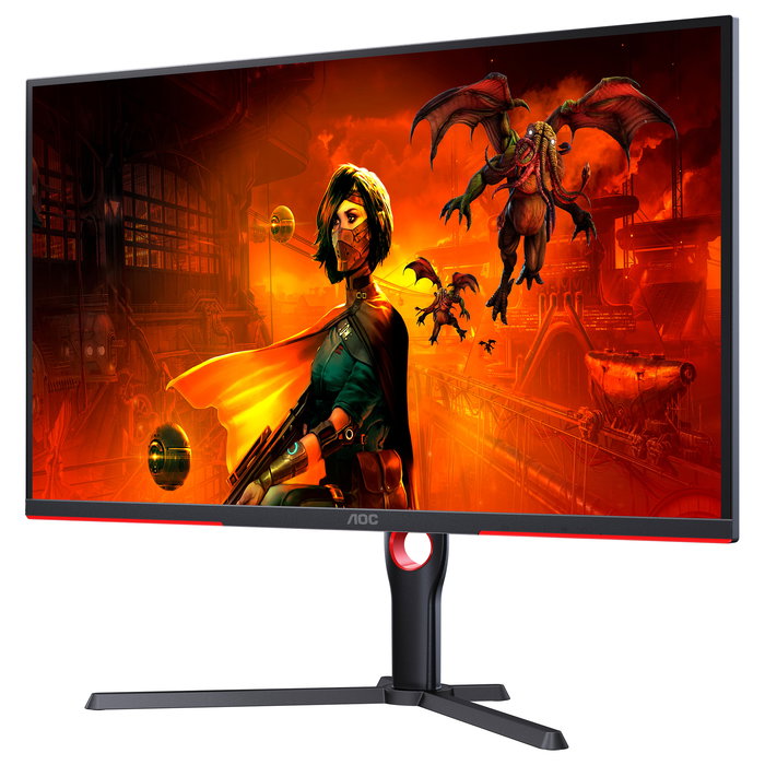 AOC U32G3X - Monitor Gaming 31.5" 4K UHD (3840x2160), 144Hz, 1ms, Panel Fast IPS, NVIDIA G-SYNC Compatible, DisplayHDR 400, AMD FreeSync, Negro y Rojo