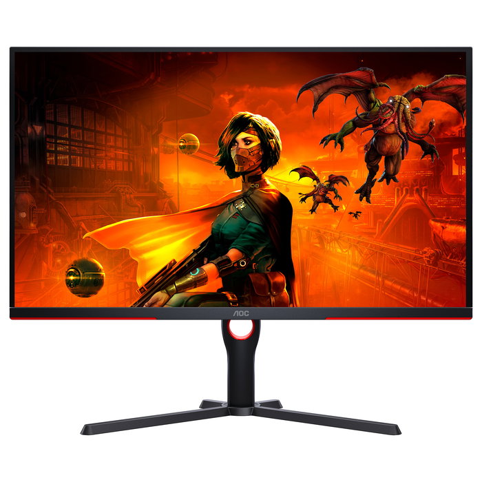 AOC U32G3X - Monitor Gaming 31.5" 4K UHD (3840x2160), 144Hz, 1ms, Panel Fast IPS, NVIDIA G-SYNC Compatible, DisplayHDR 400, AMD FreeSync, Negro y Rojo