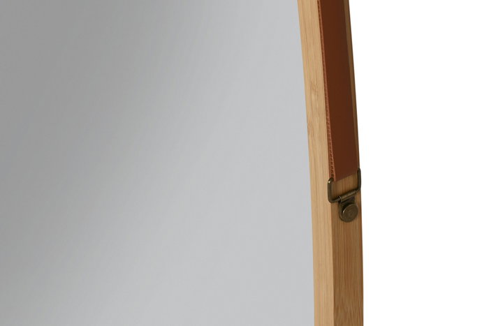 DKD Home Decor Espejo de Bambú y Cristal Natural 43,5x77 cm