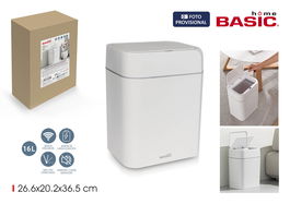 Inde Papelera de Plástico con Sensor 16L Basic Home - 26.6x20.2x36.5 cm (6 Unidades)