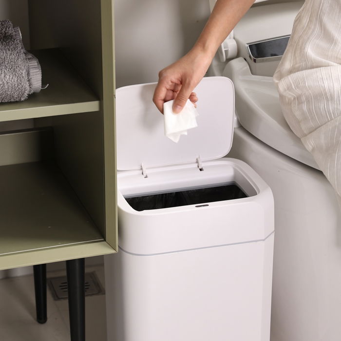 Inde Papelera de Plástico con Sensor 16L Basic Home - 26.6x20.2x36.5 cm (6 Unidades)