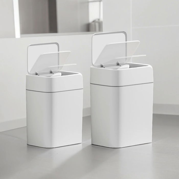 Inde Papelera de Plástico con Sensor 16L Basic Home - 26.6x20.2x36.5 cm (6 Unidades)