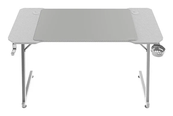 Mars Gaming MGD-X120W Escritorio Gaming Blanco 120x60 cm con Alfombrilla XXL, Soportes para Auriculares/Bebidas y Gestión de Cables