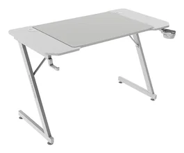 Mars Gaming MGD-X120W Escritorio Gaming Blanco 120x60 cm con Alfombrilla XXL, Soportes para Auriculares/Bebidas y Gestión de Cables
