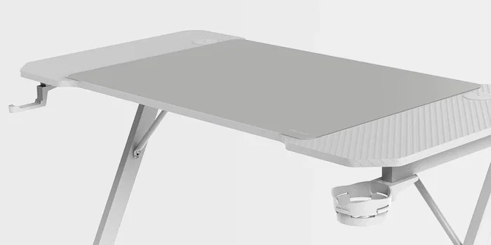 Mars Gaming MGD-X120W Escritorio Gaming Blanco 120x60 cm con Alfombrilla XXL, Soportes para Auriculares/Bebidas y Gestión de Cables