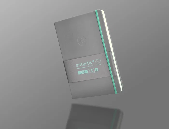 Antartik Cuaderno Tapa Dura A5 Rayas Gris y Turquesa, 100 Hojas 80gr FSC