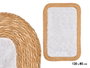 GIFTDECOR Alfombra Rectangular de Yute y Poliéster Blanco-Natural 120x80cm
