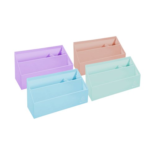 EXACOMPTA Organizador Aquarel de Cartón Forrado con 3 Compartimentos, Colores Surtidos (Set de 4) EXACOMPTA Organizador Aquarel de Cartón Forrado con 3 Compartimentos, Colores Surtidos (Set de 4)