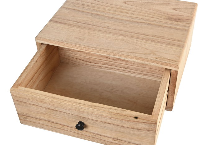 DKD Home Decor Mesilla de noche Mindi flotante natural