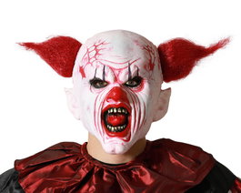 Máscara de Payaso de Látex con Rostro Terrorífico Blanco