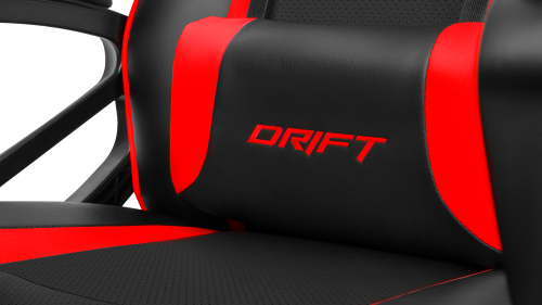 Drift DR50 Silla Gaming Ergonómica para Oficina y Videojuegos - Negra con Acentuaciones Rojas, Apoyo Lumbar, Respaldo Alto y Giratoria