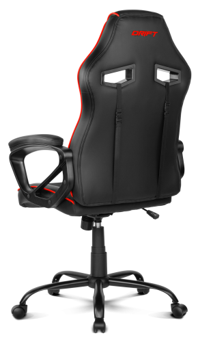 Drift DR50 Silla Gaming Ergonómica para Oficina y Videojuegos - Negra con Acentuaciones Rojas, Apoyo Lumbar, Respaldo Alto y Giratoria