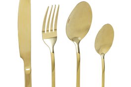 DKD Home Decor Cubertería Basicos Dorado Inox Set de 16 Piezas 0.3 x 23 x 1.8 cm