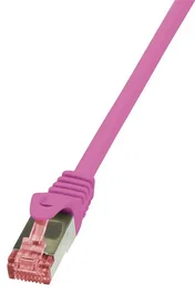 LogiLink Cable de Red Ethernet Patch Cord Cat6 S/FTP (S-STP), AWG27/7, Libre de Halógenos, Rosa, 1 Metro