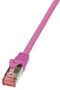 LogiLink Cable de Red Ethernet Patch Cord Cat6 S/FTP (S-STP), AWG27/7, Libre de Halógenos, Rosa, 1 Metro