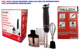 TALOX Batidora de mano BL600S con varillas de acero inoxidable y set de accesorios 600W