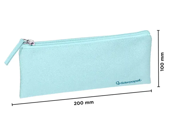 Liderpapel Estuche portatodo plano ancho azul celeste 200x100 mm