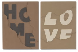 DKD Home Decor Cuadro MDF Relieve Home Love 60x5,5x80 Surtido de 2 unidades