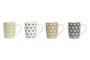 DKD Home Decor Set de 12 Tazas Estrella New Bone Surtidas