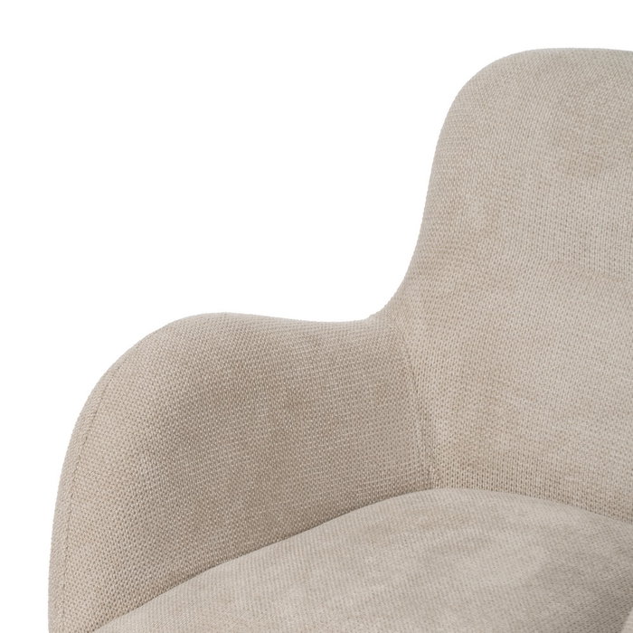 Silla Beige Giratorio Tejido-Metal 62 X 65 X 82 cm (Set de 2)