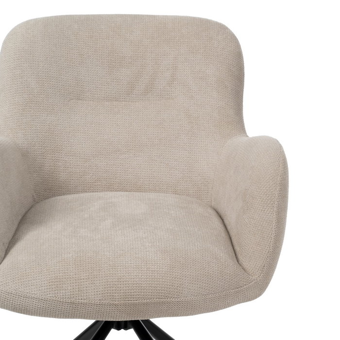 Silla Beige Giratorio Tejido-Metal 62 X 65 X 82 cm (Set de 2)