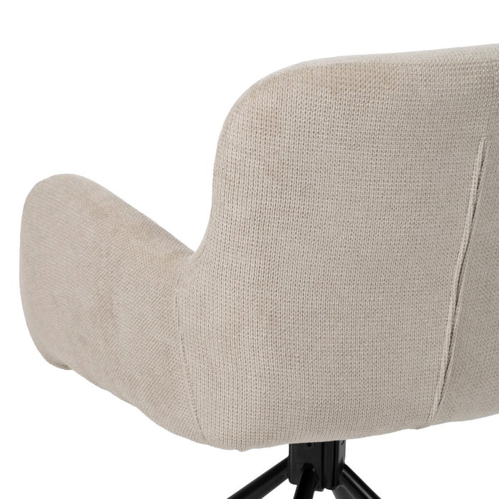 Silla Beige Giratorio Tejido-Metal 62 X 65 X 82 cm (Set de 2)