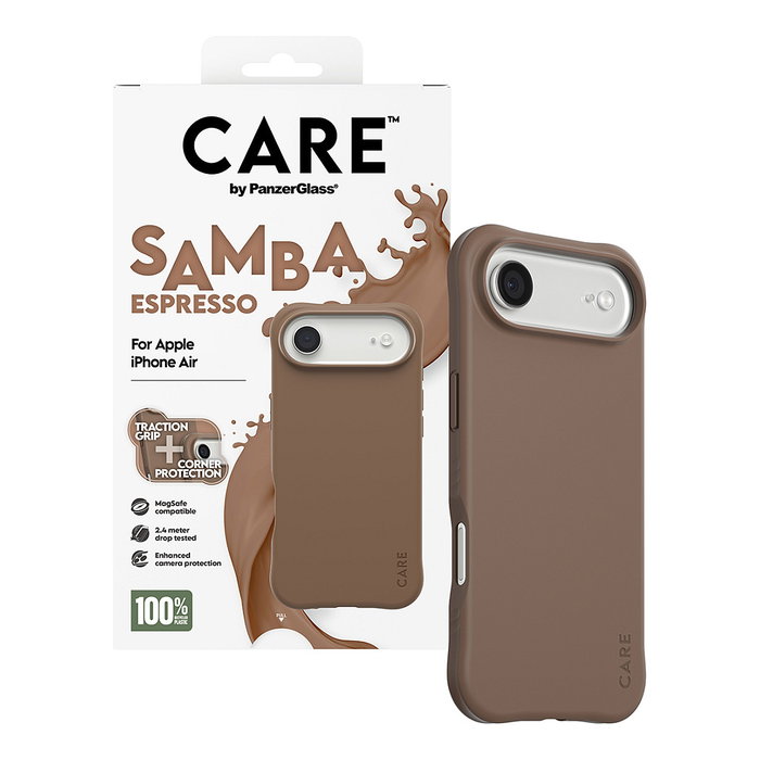 PanzerGlass CARE™ Samba Case Espresso para iPhone Air con MagSafe