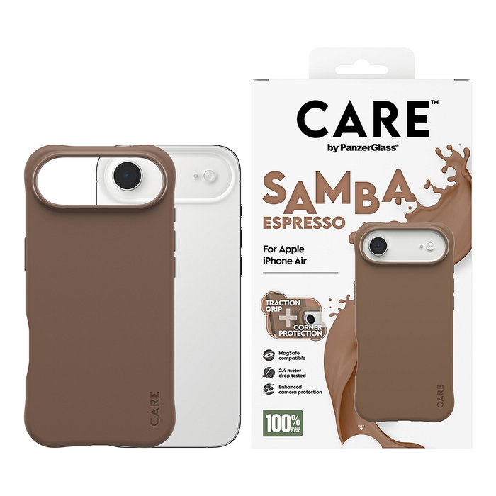 PanzerGlass CARE™ Samba Case Espresso para iPhone Air con MagSafe